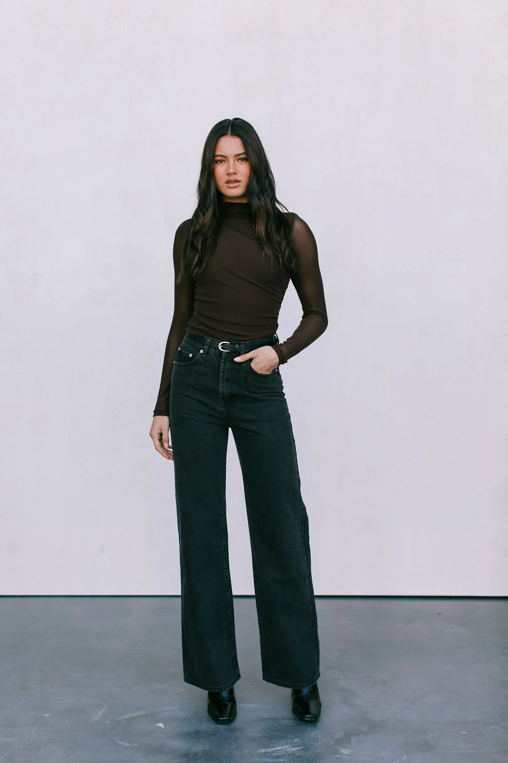 PRE ORDER Dakitah Long Sleeve Top Dark Espresso - Image 3