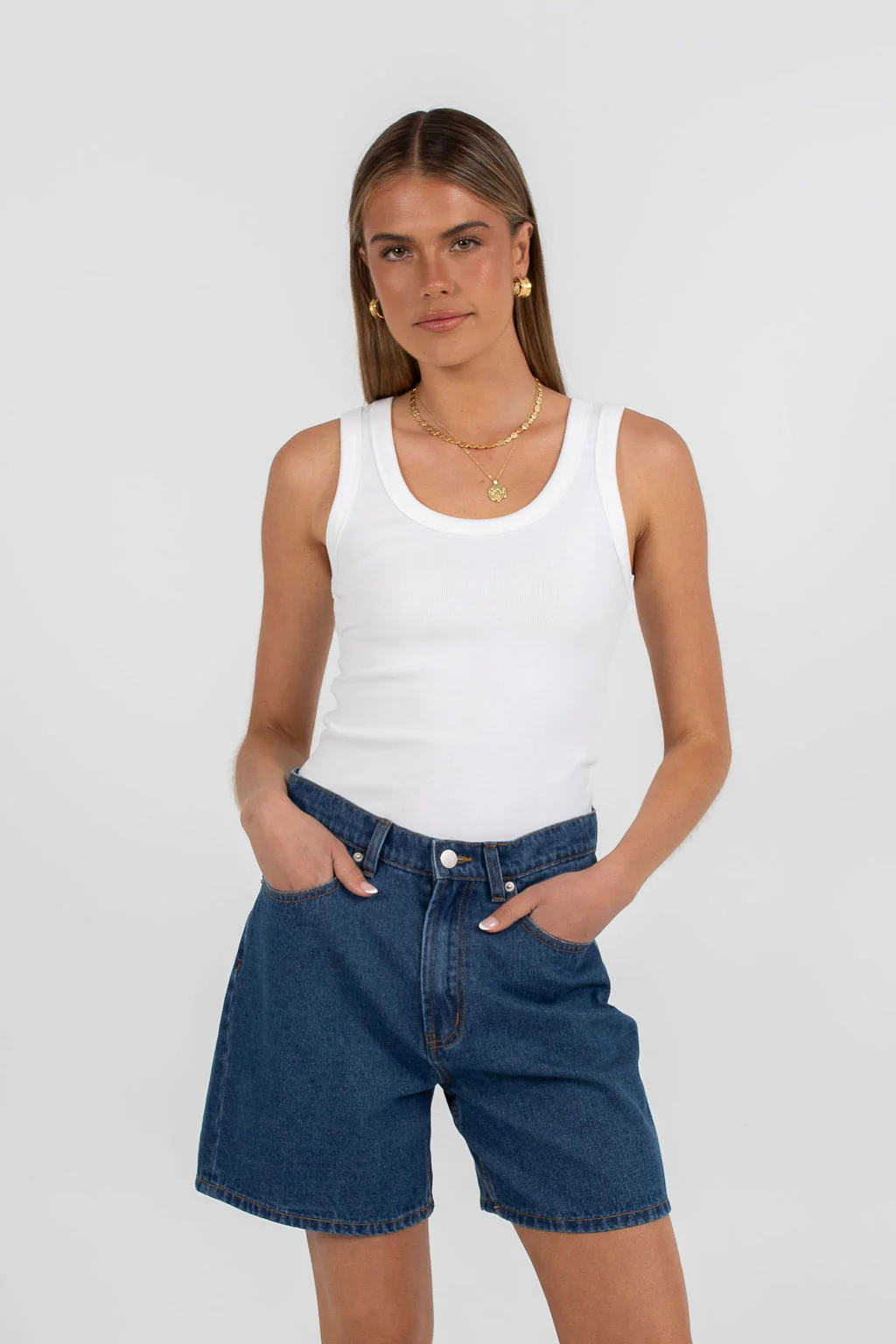 Evie Denim Short Classic Blue - Image 2