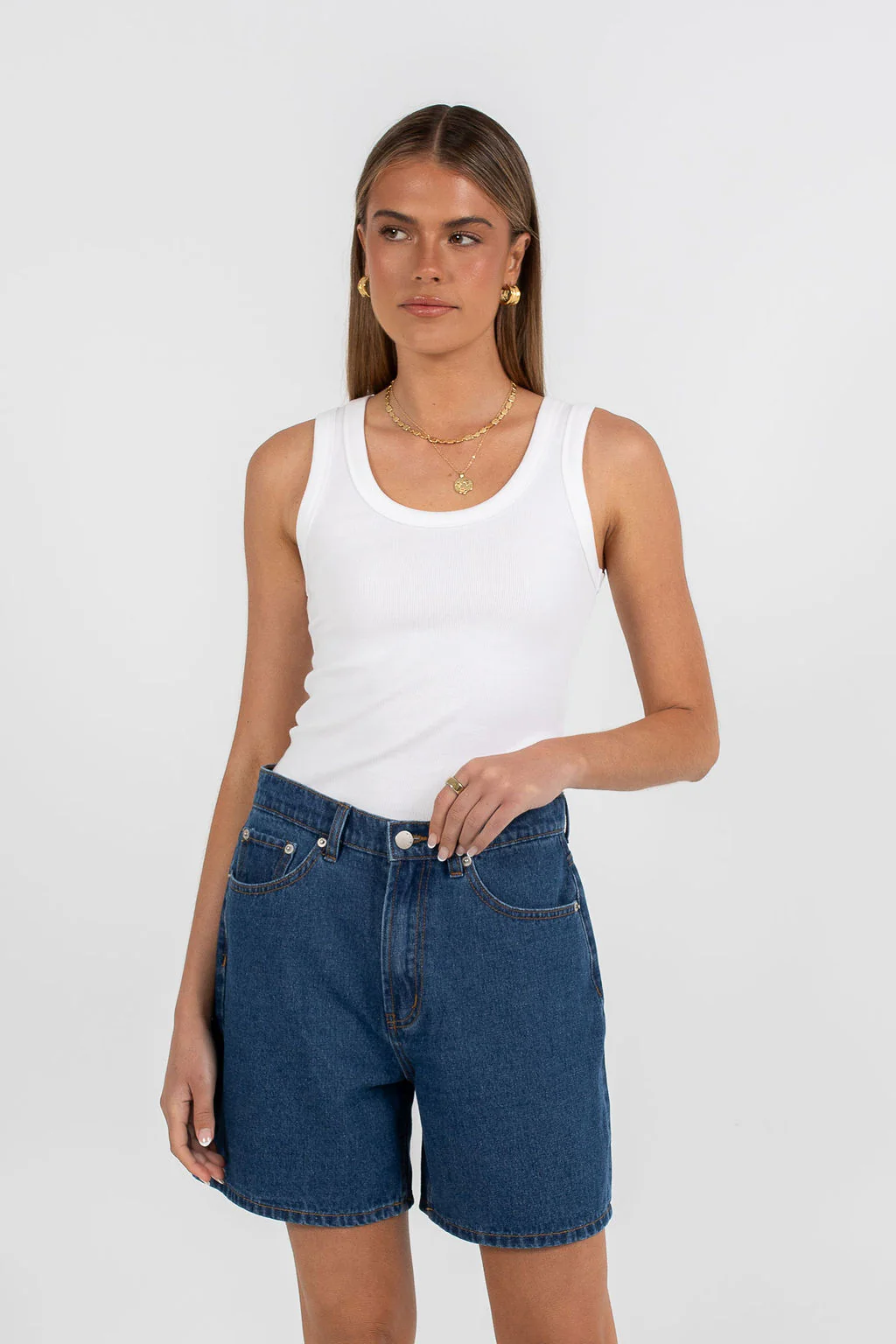Evie Denim Short Classic Blue - Image 8