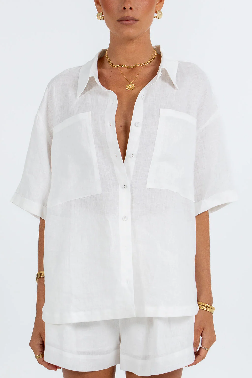 Galina Linen Short White - Image 4