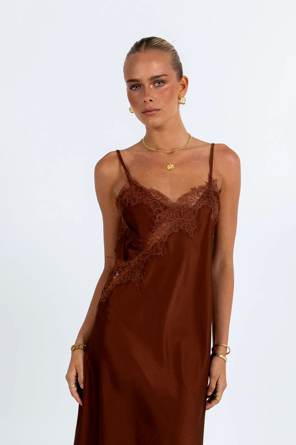 Hallie Midi Dress Brown - Image 6