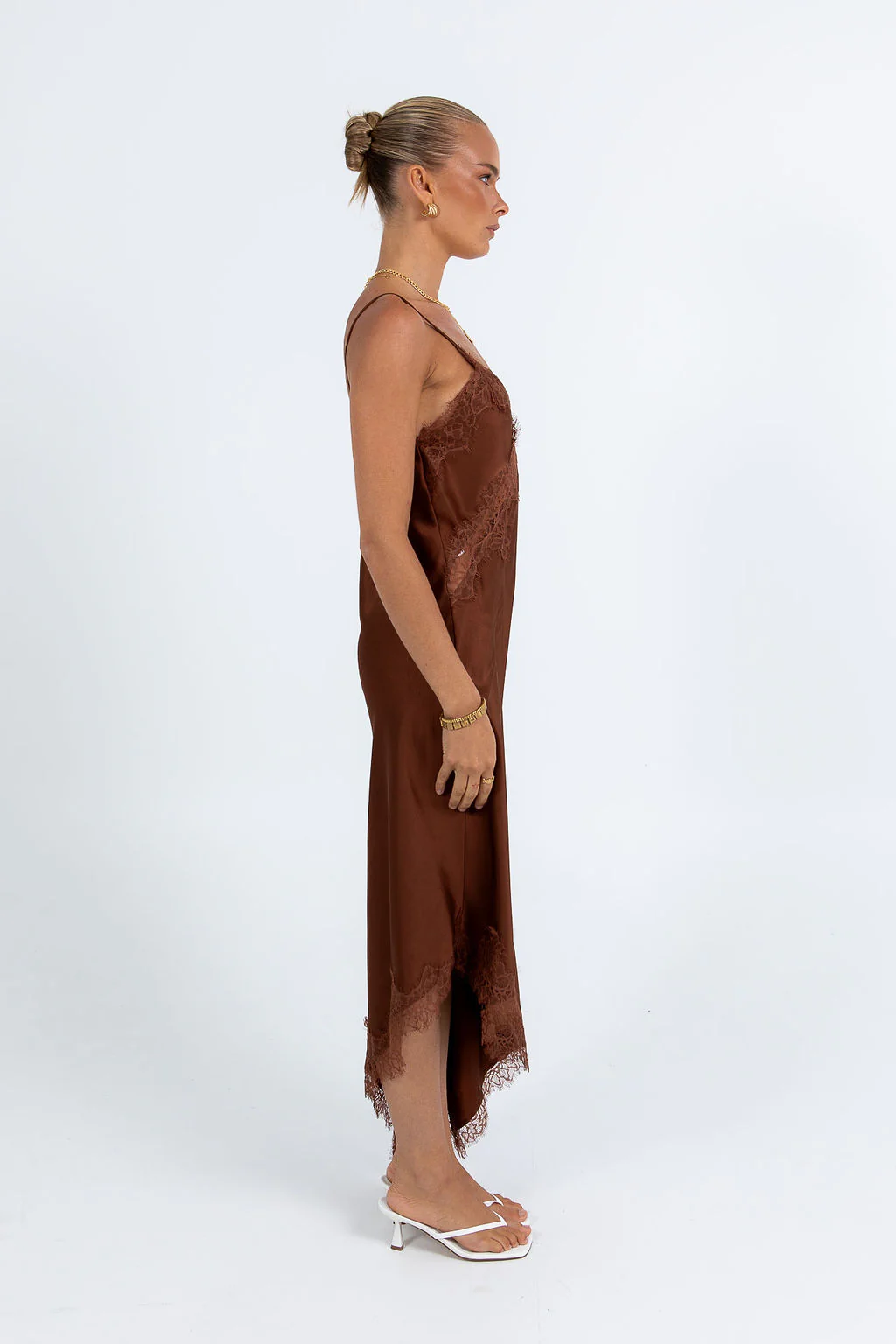 Hallie Midi Dress Brown - Image 7