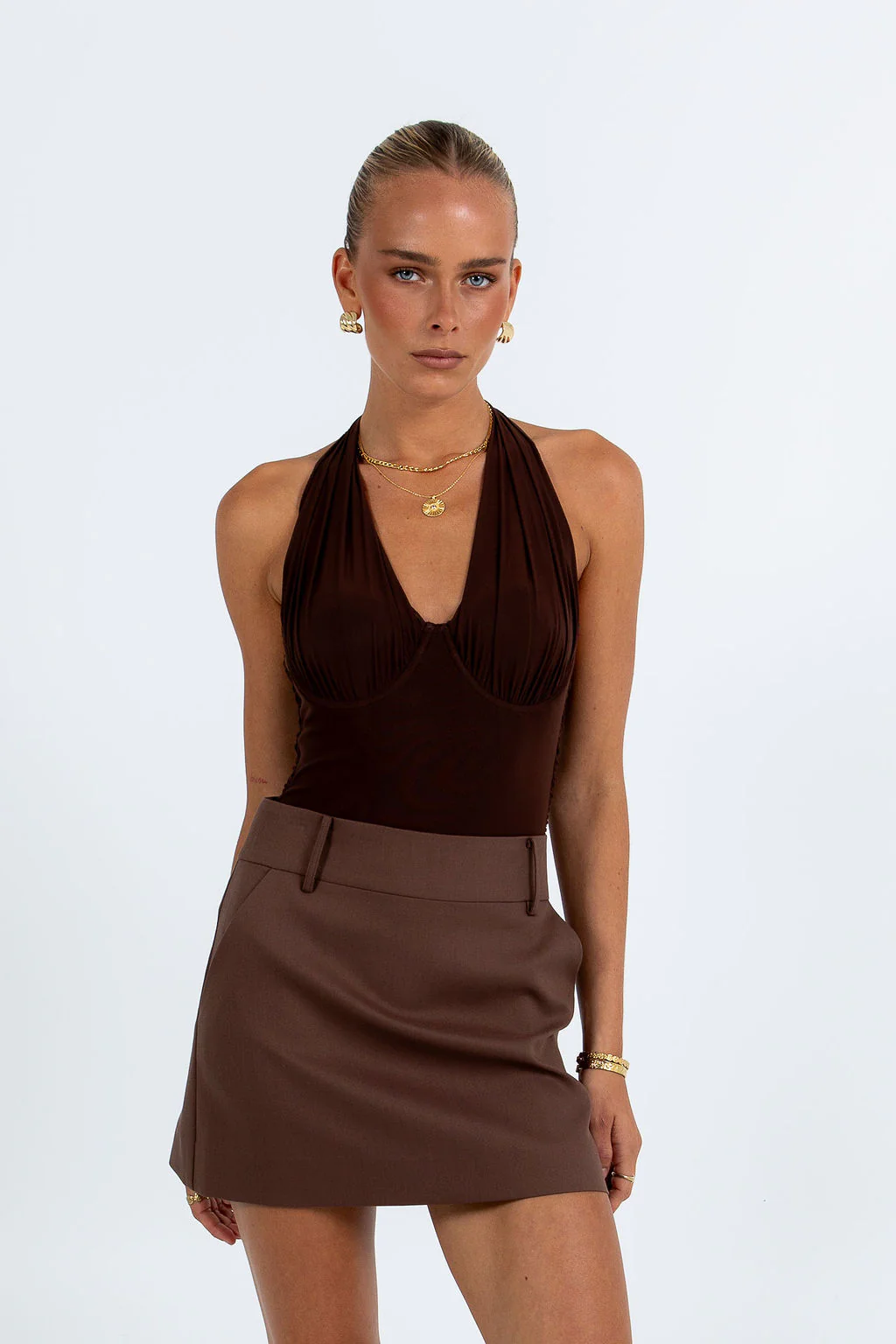 Jolie Mini Skirt Chocolate - Image 6