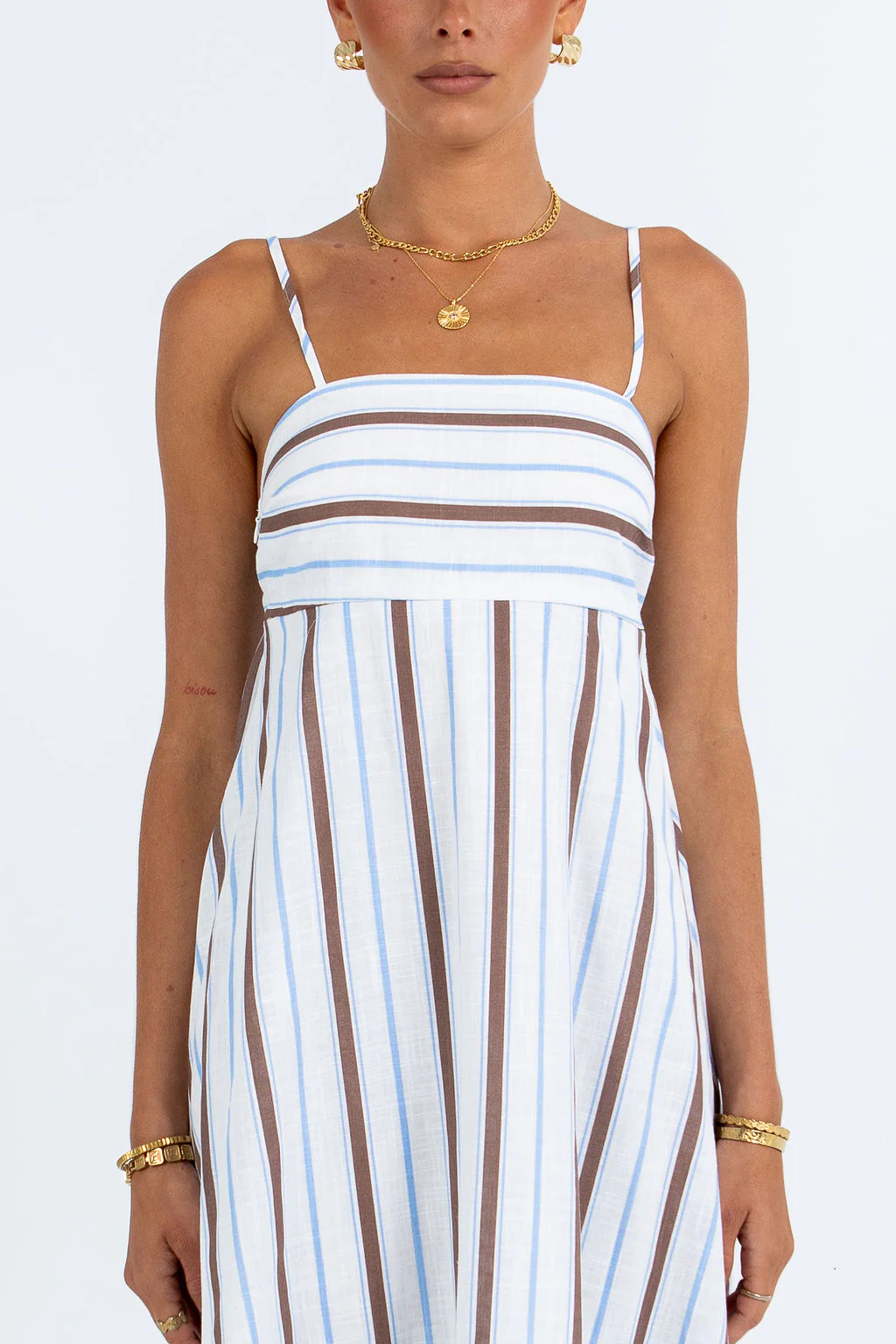Nova Maxi Dress Chocolate Stripe - Image 2