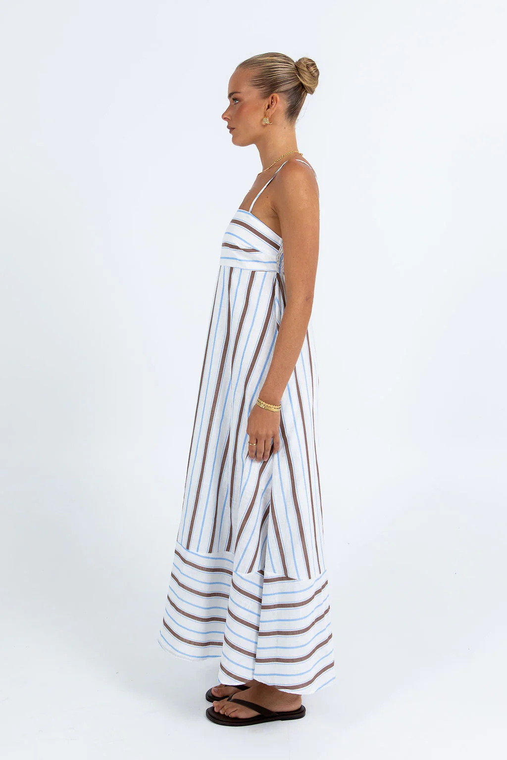 Nova Maxi Dress Chocolate Stripe - Image 5