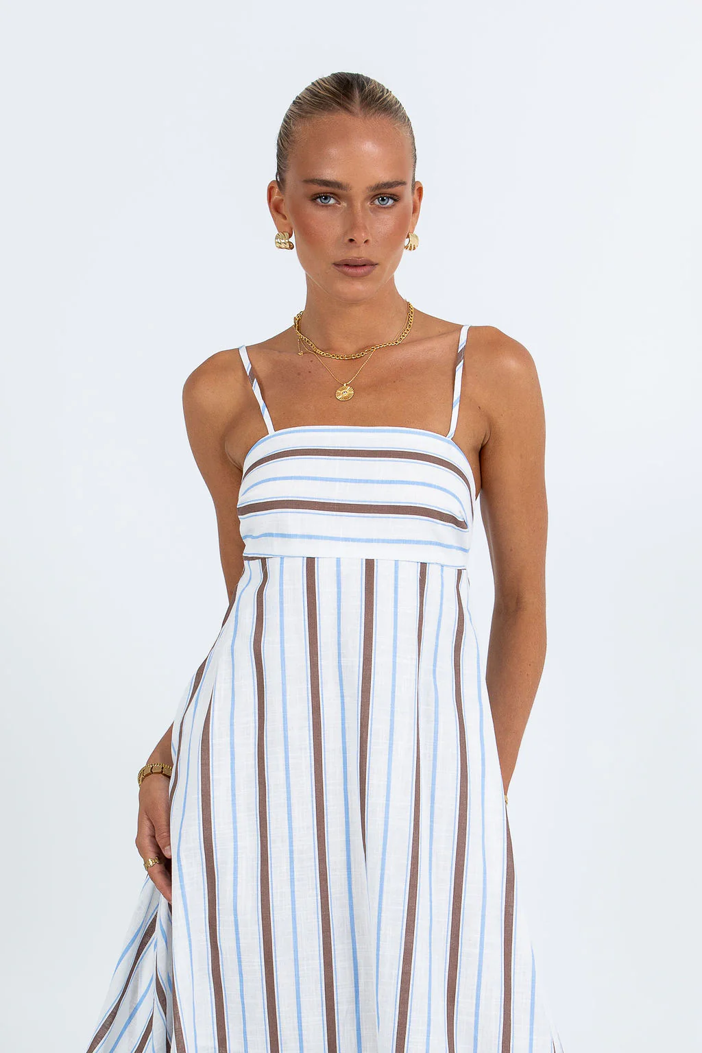 Nova Maxi Dress Chocolate Stripe - Image 6