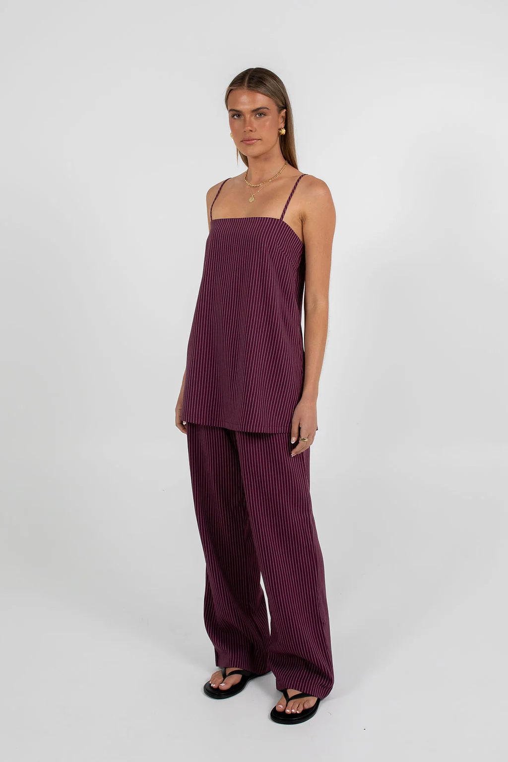 Reina Top Plum Pinstripe - Image 5