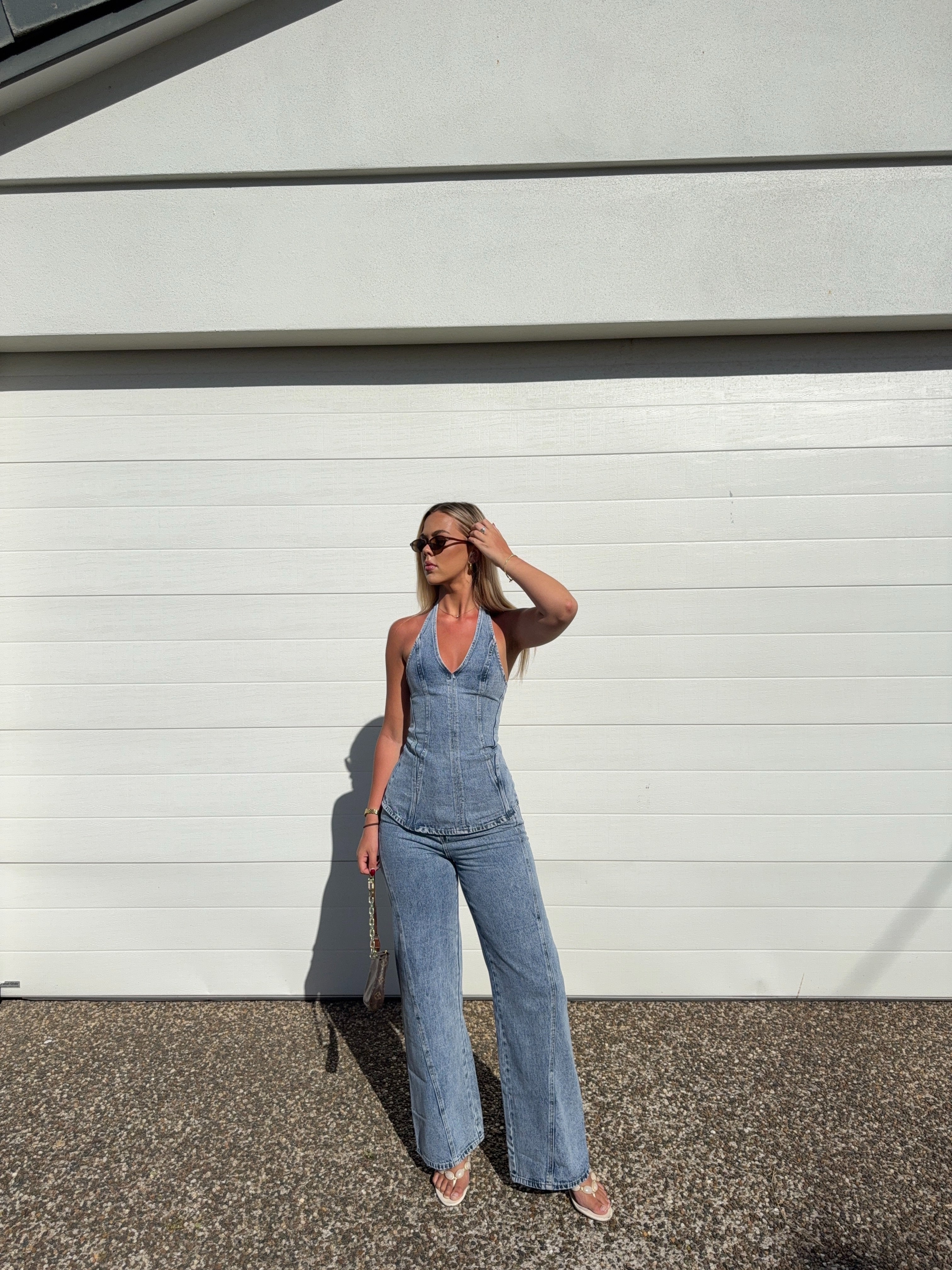 Rumi Denim Top Dark Mineral Wash