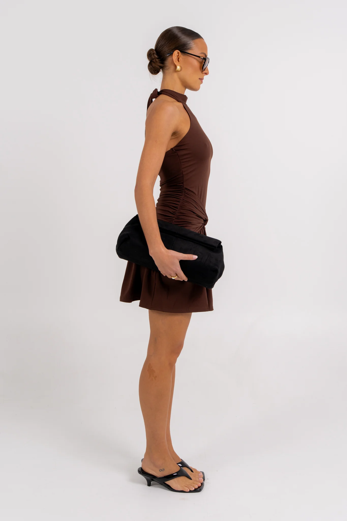 Xena Mini Dress Chocolate - Image 8