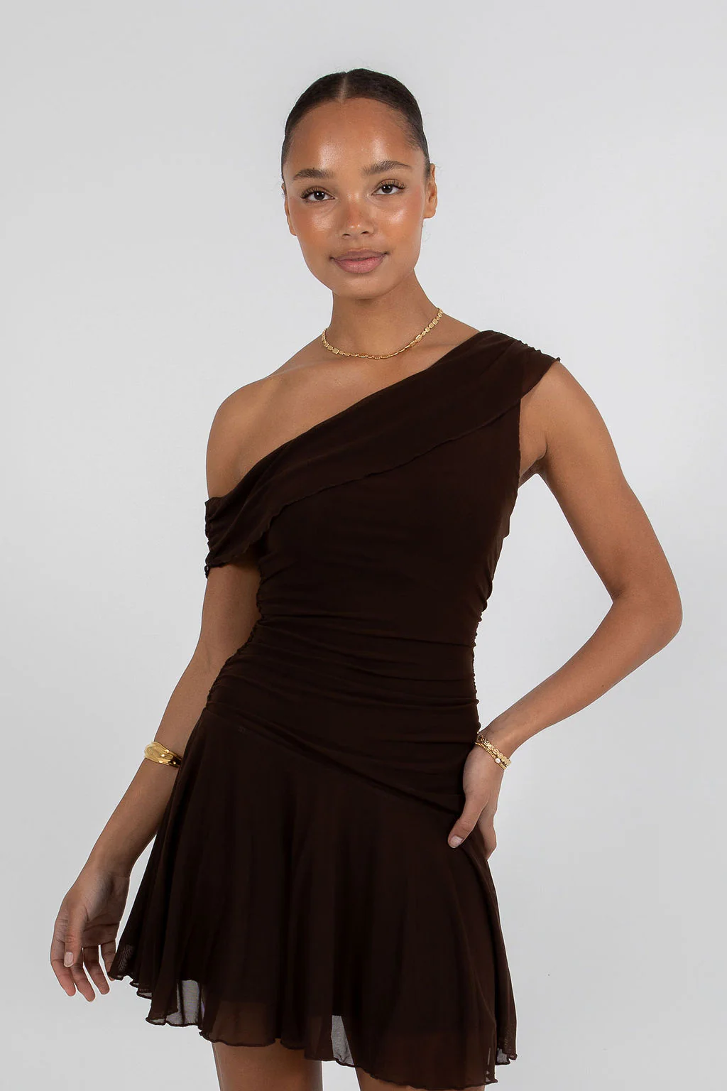 Xola Mini Dress Dark Chocolate - Image 2