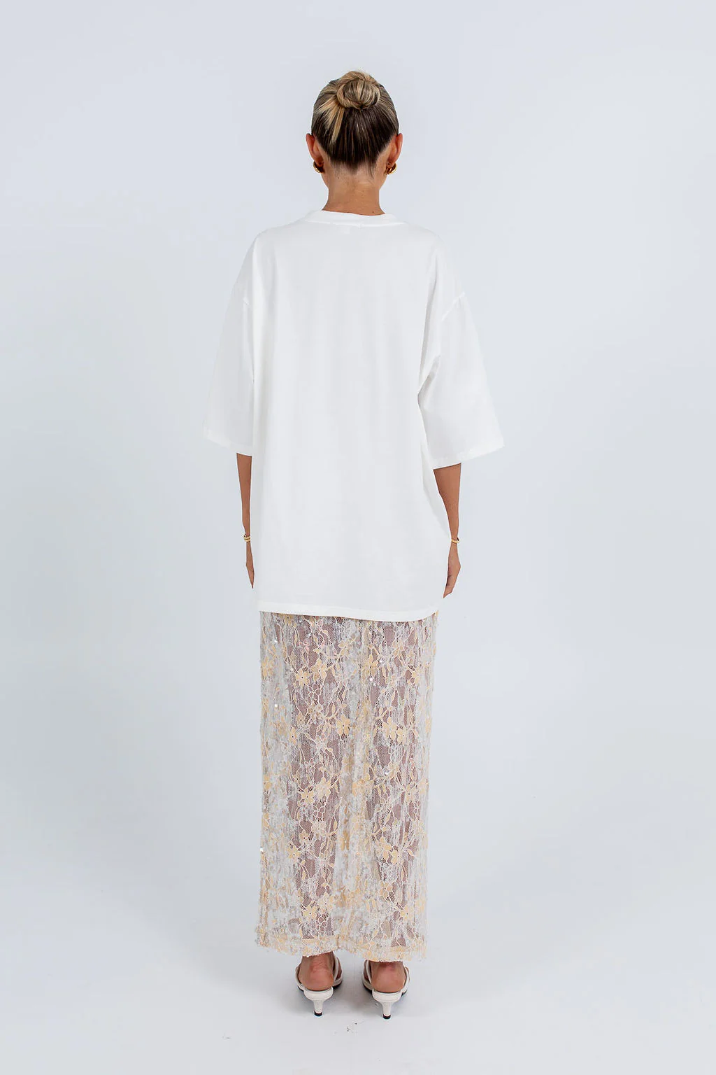Qasim Sequin Skirt Champagne - Image 7