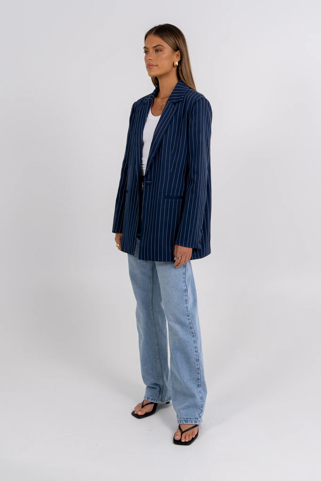 Quade Blazer Navy Pinstripe - Image 4