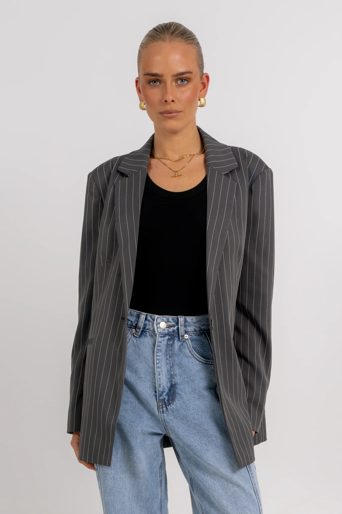 Quade Blazer Charcoal Pinstripe - Image 14