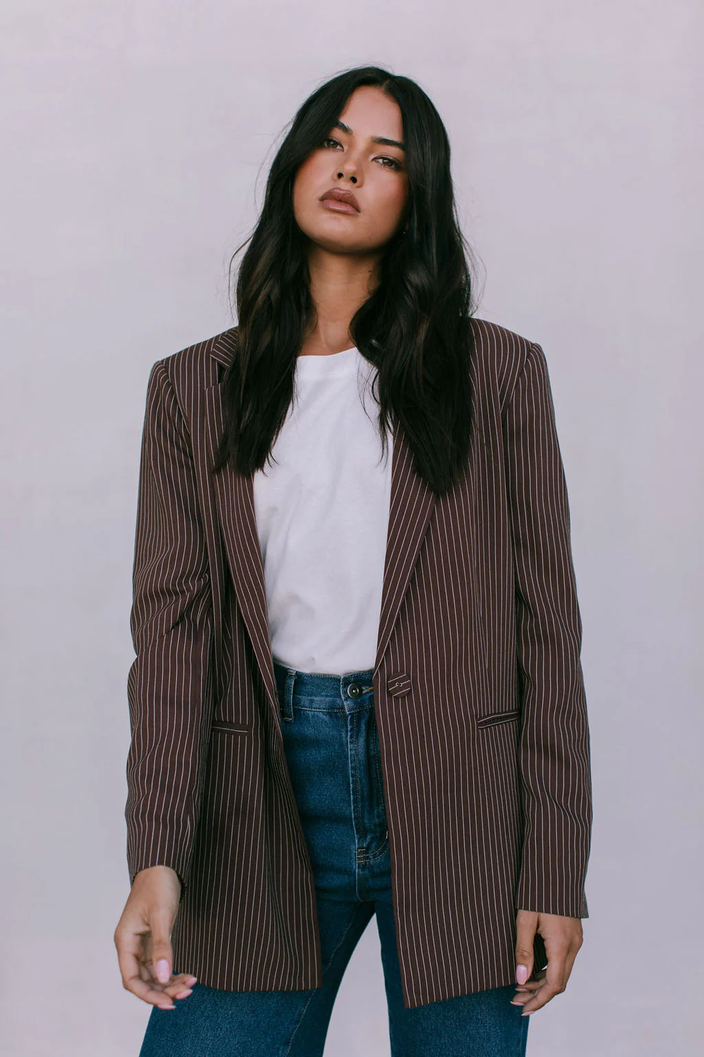 Quade Blazer Chocolate Pinstripe - Image 13