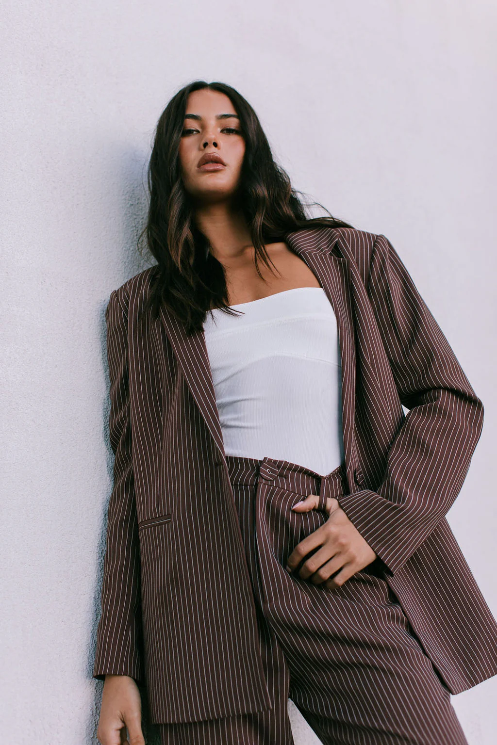 Quade Blazer Chocolate Pinstripe - Image 16