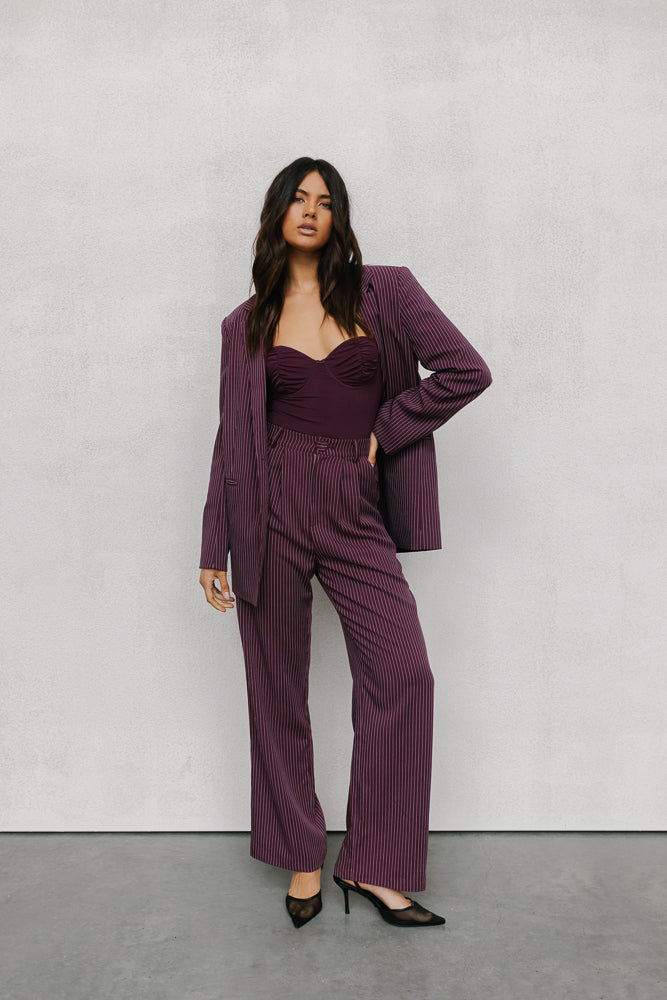 Quade Blazer Plum Pinstripe - Image 8