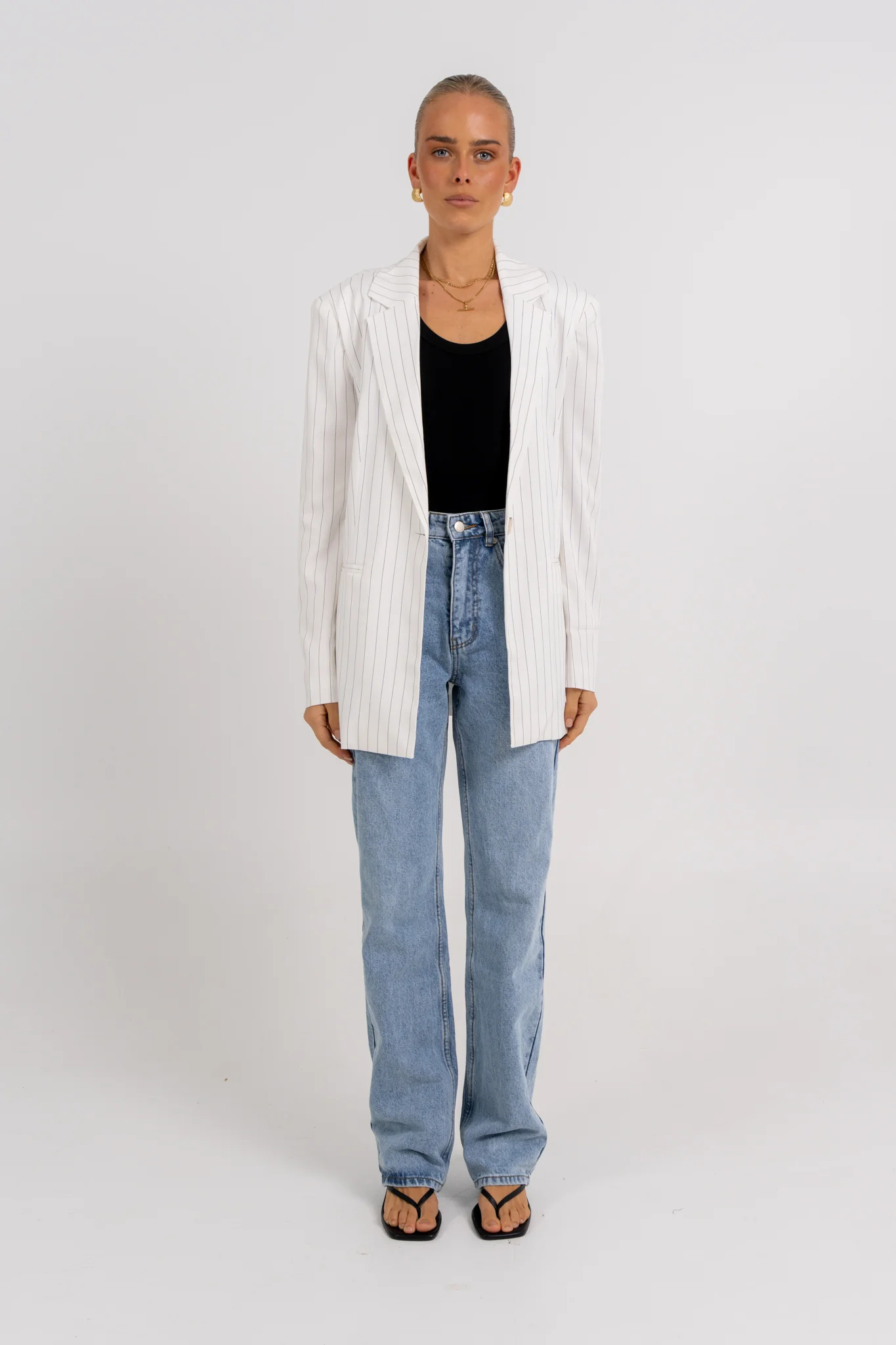 Quade Blazer White Pinstripe - Image 6