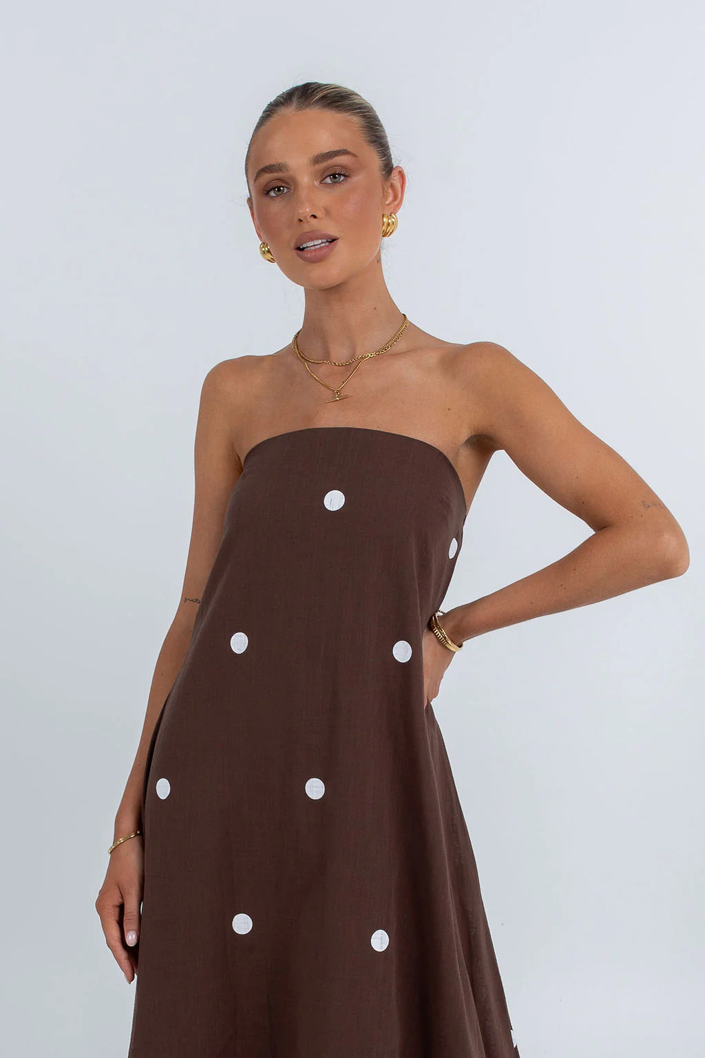 Quella Maxi Dress Chocolate - Image 3