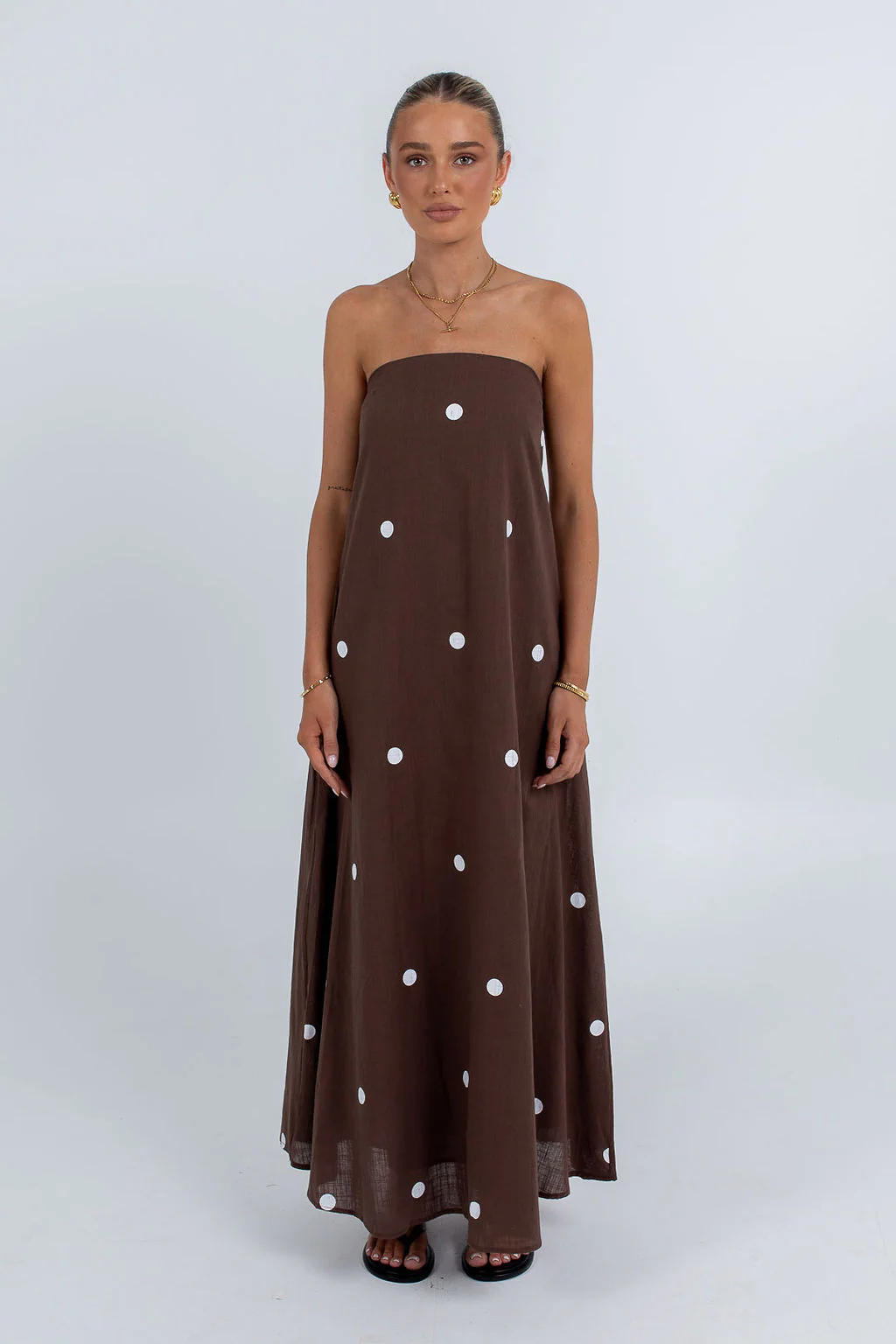Quella Maxi Dress Chocolate - Image 4