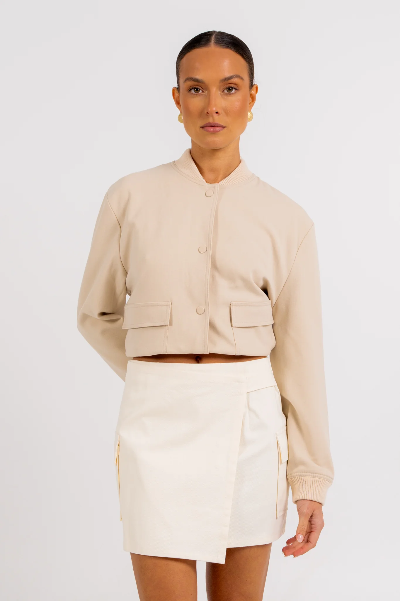 Quinie Bomber Jacket Cream - Image 6
