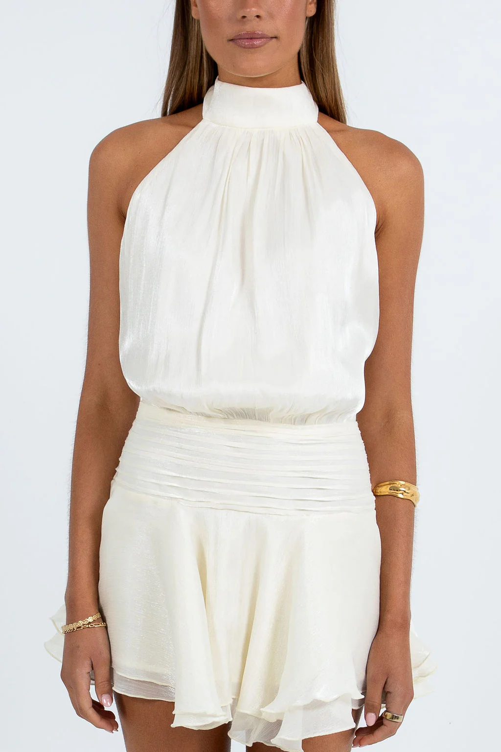 Quinley Mini Dress Cream - Image 3