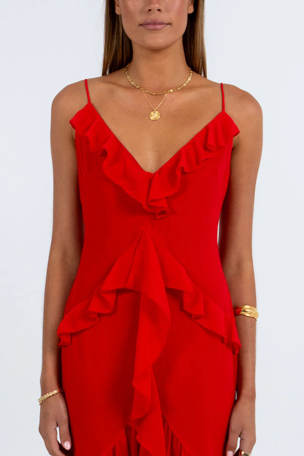Quista Maxi Dress Red - Image 2