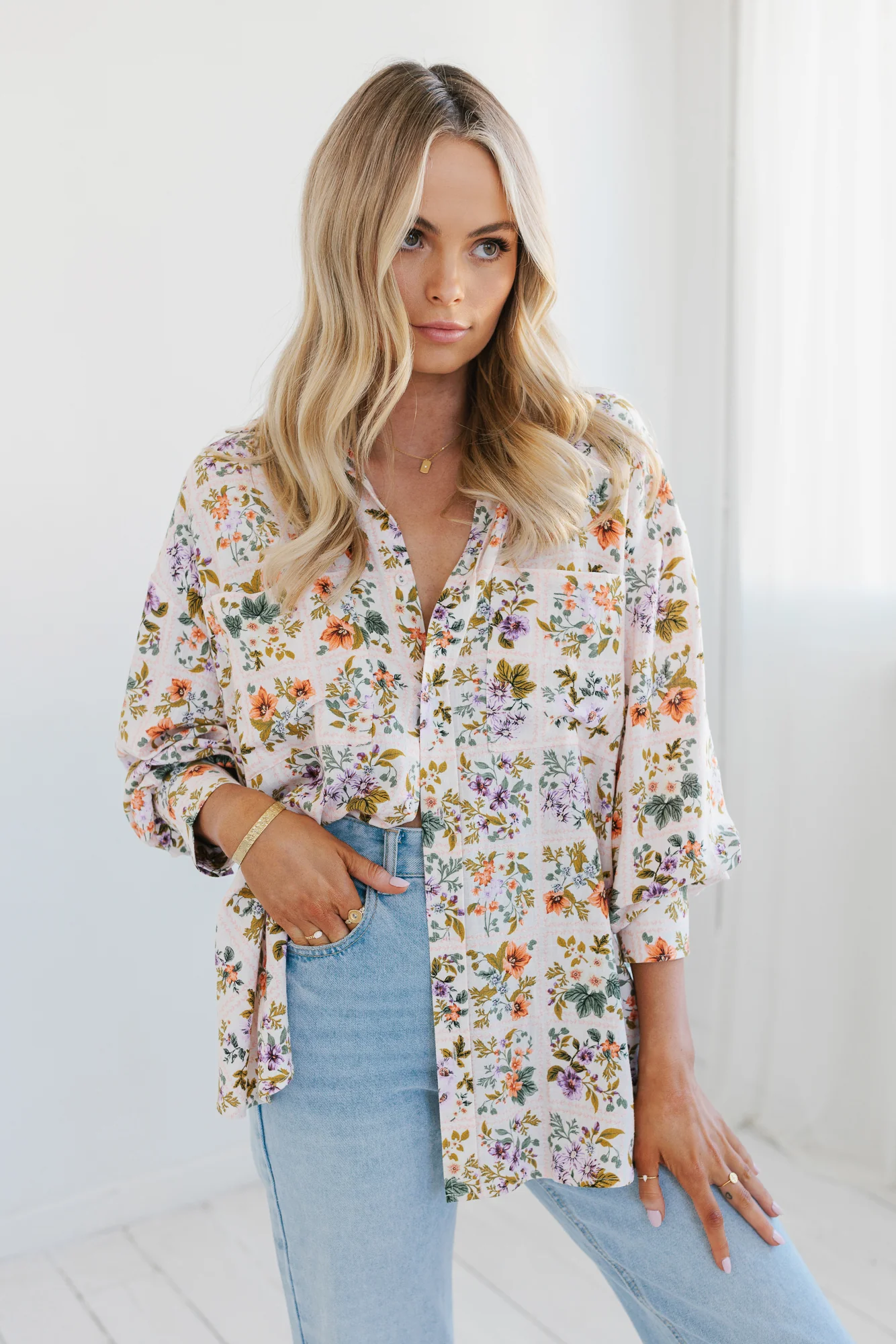 Rhea Shirt Floral Tile - Image 26