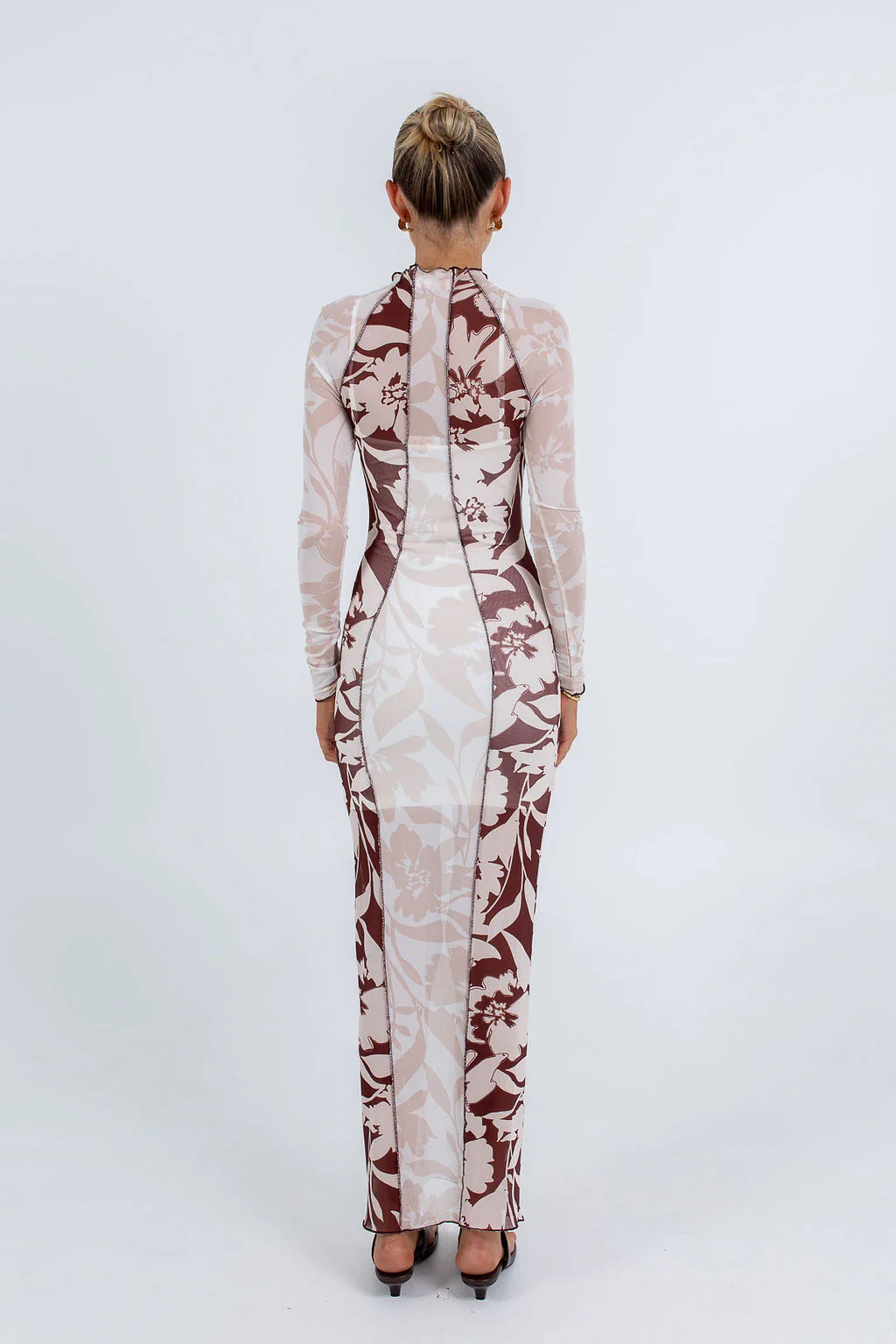 Rochelle Maxi Dress Beige Floral - Image 4