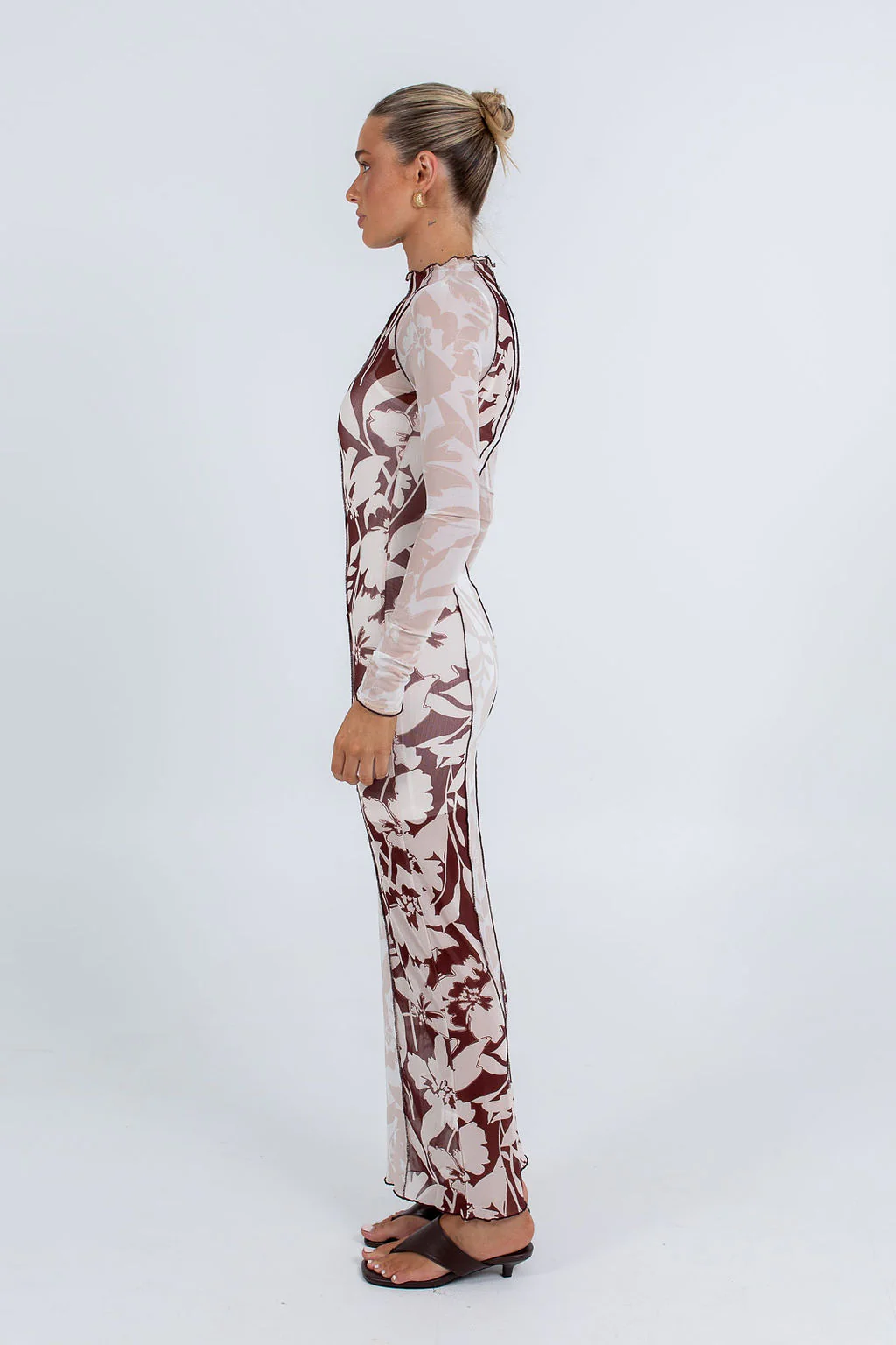 Rochelle Maxi Dress Beige Floral - Image 7