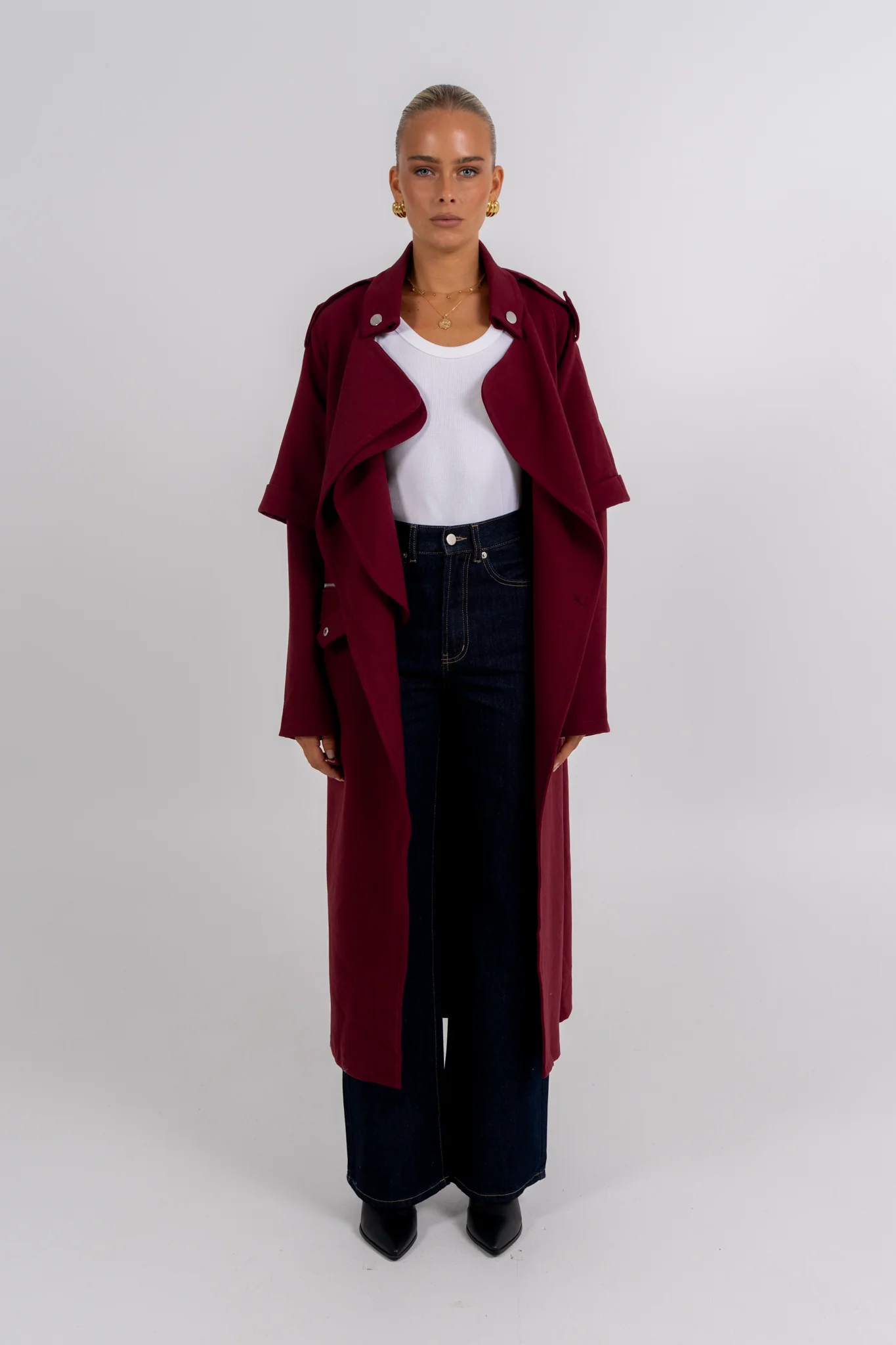 Sarah Trench Coat Burgundy - Image 6