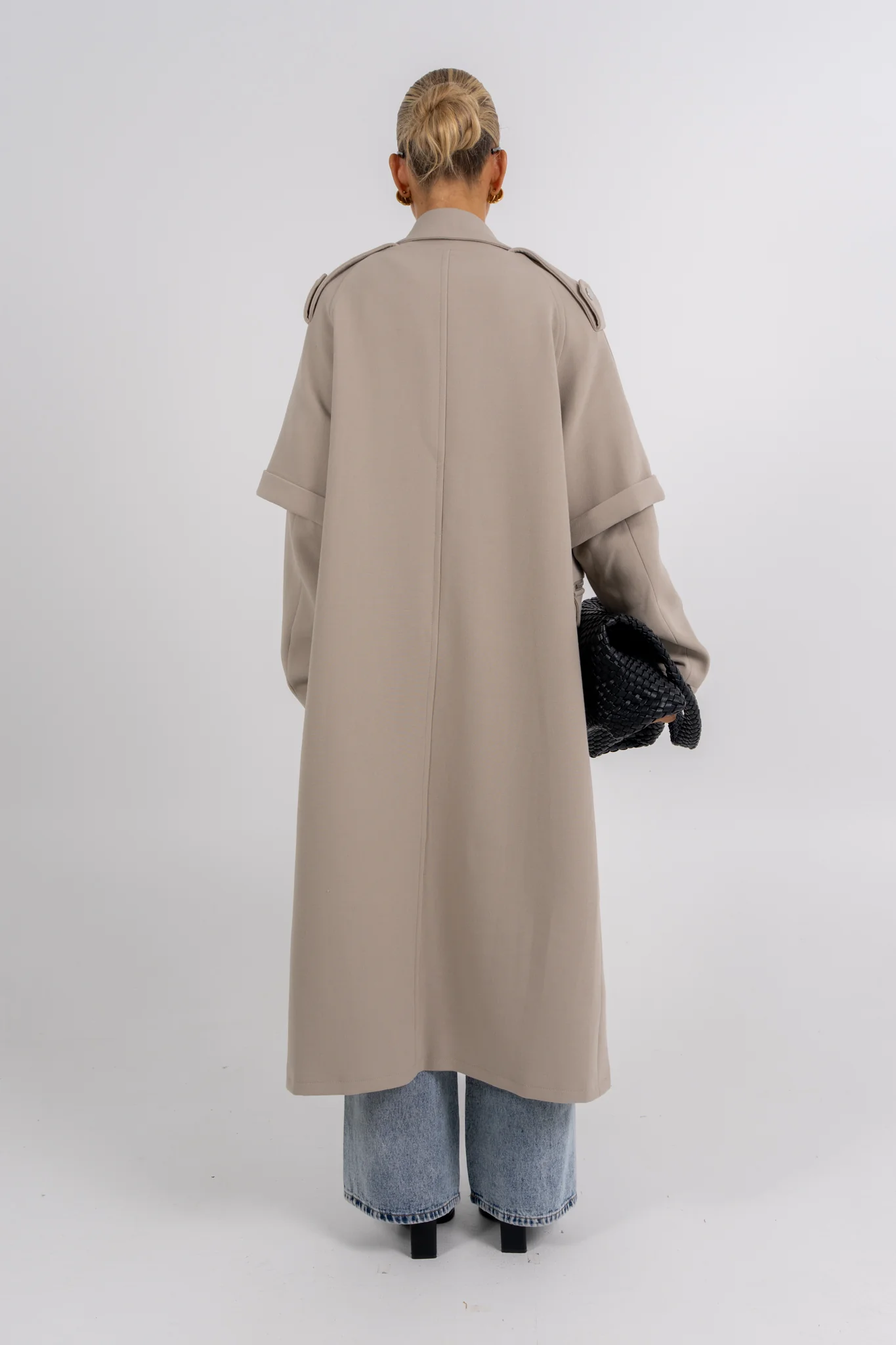 Sarah Trench Coat Stone Grey - Image 4