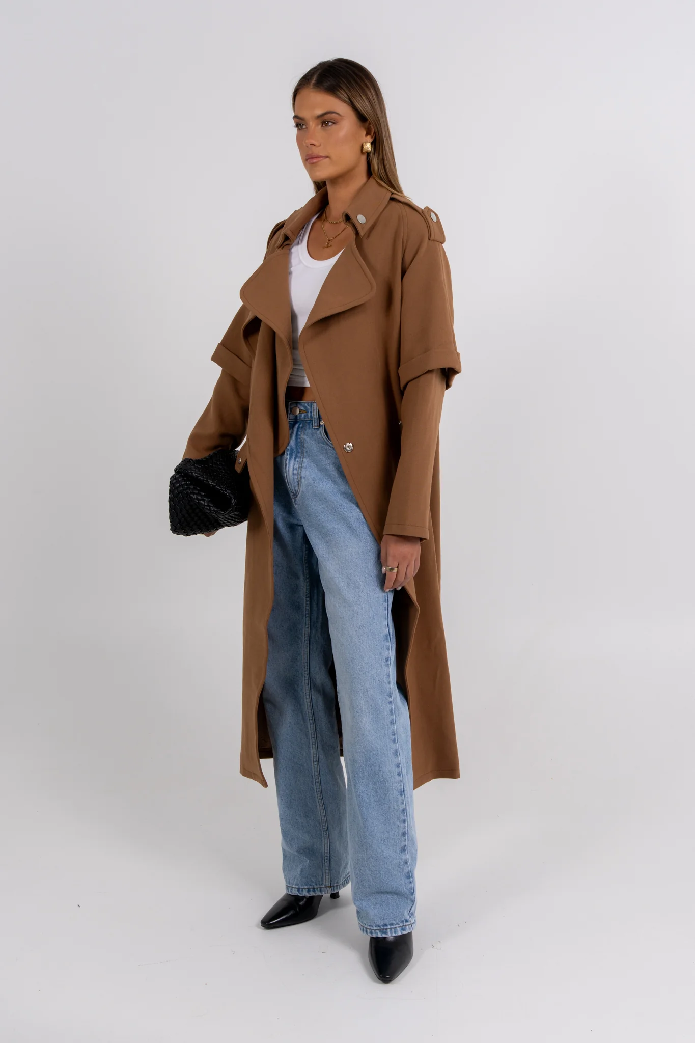 Sarah Trench Coat Tan Brown - Image 12