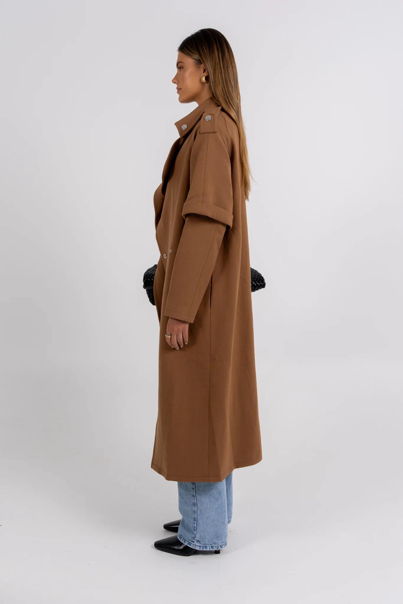 Sarah Trench Coat Tan Brown - Image 13