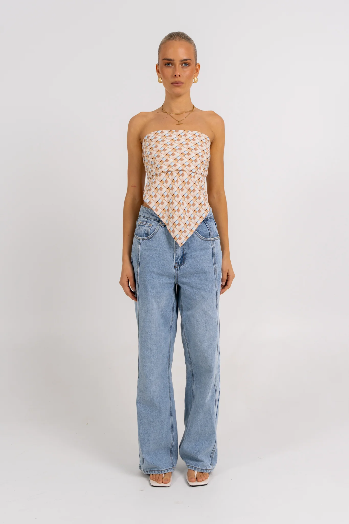 Sono Top Beige Check - Image 4