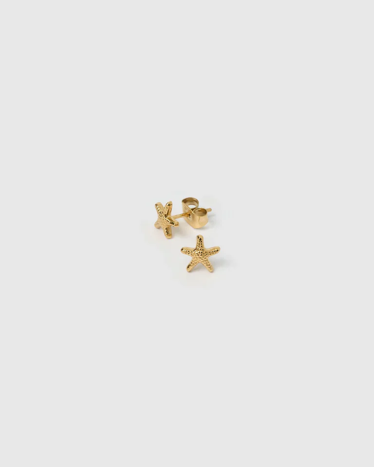 Starfish Earrings Gold - Image 4