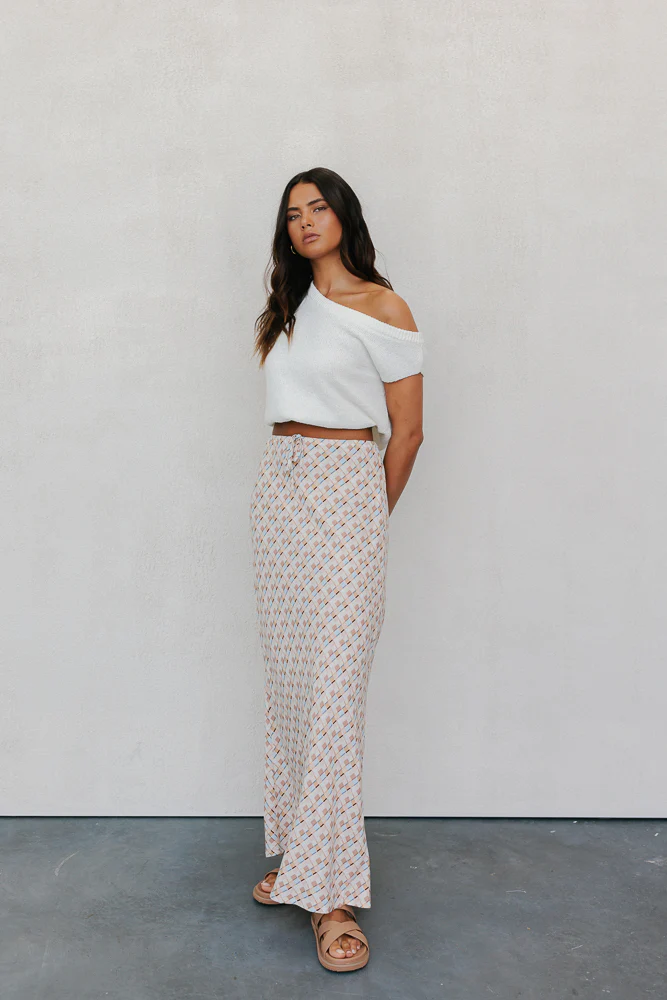 Tulsi Skirt Beige Check - Image 20