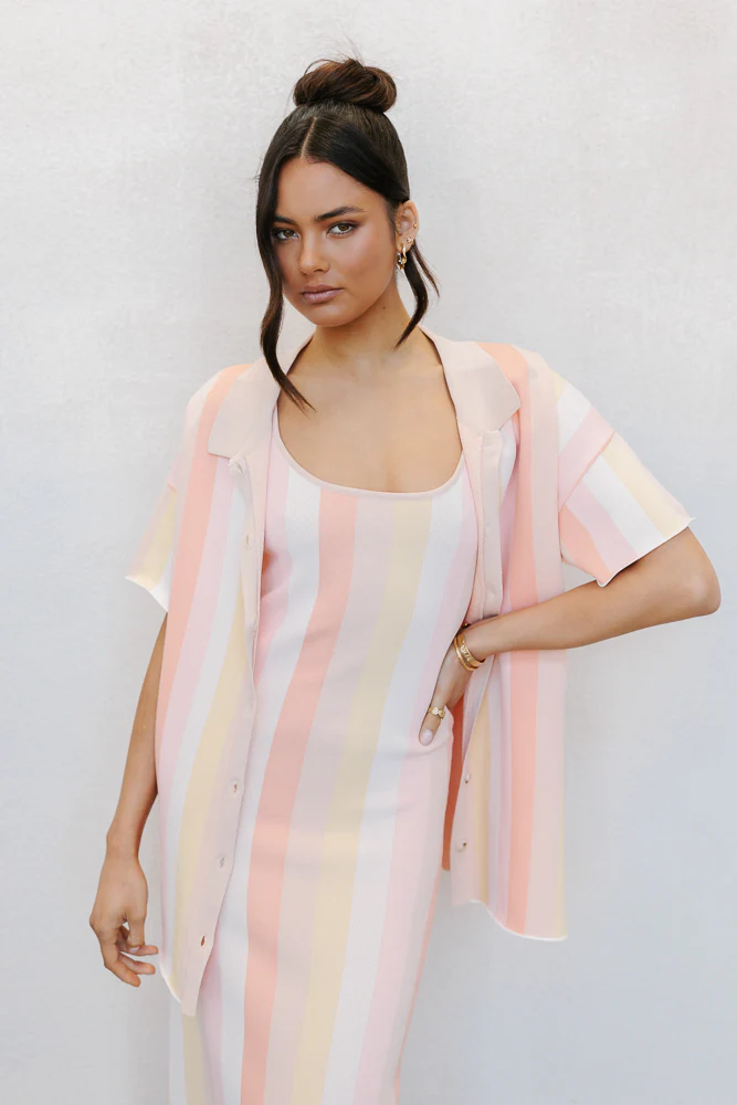 Turin Midi Dress Sorbet Stripe - Image 11