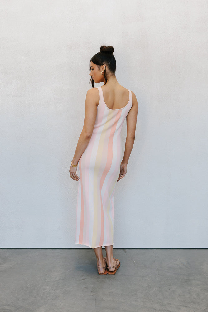 Turin Midi Dress Sorbet Stripe - Image 12