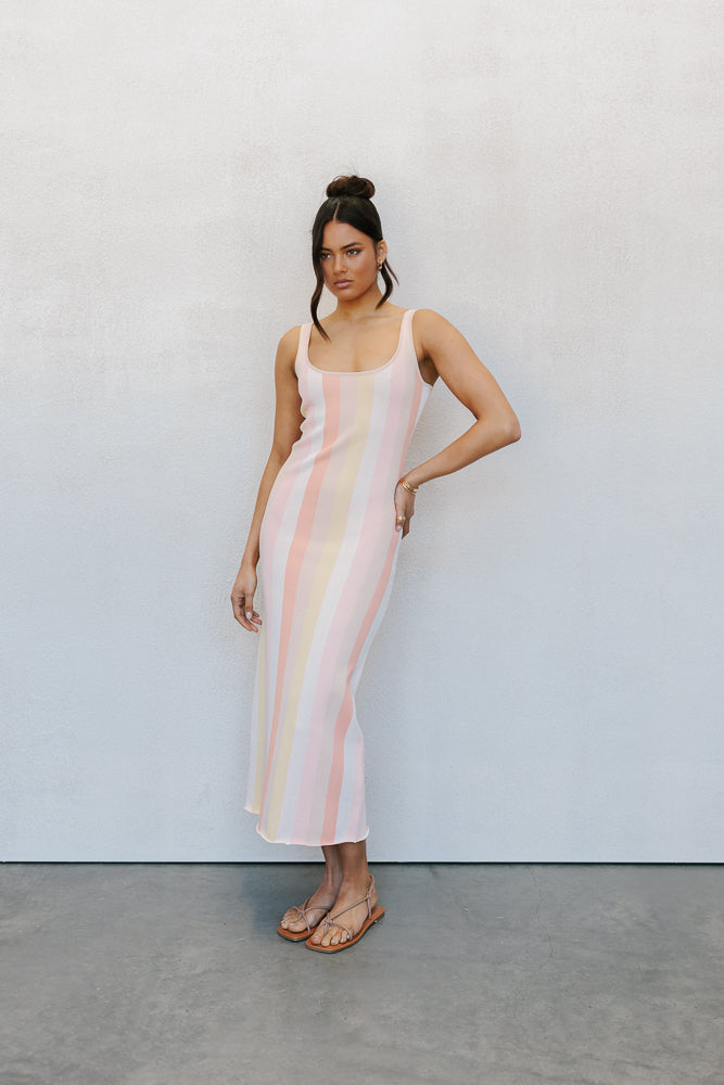 Turin Midi Dress Sorbet Stripe - Image 6