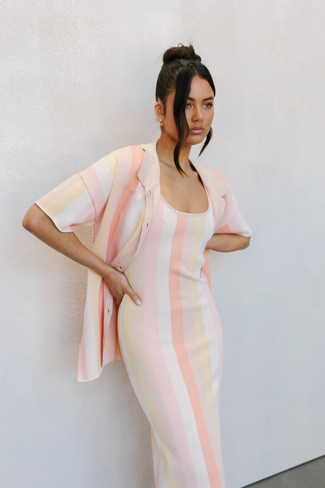 Turin Midi Dress Sorbet Stripe - Image 8