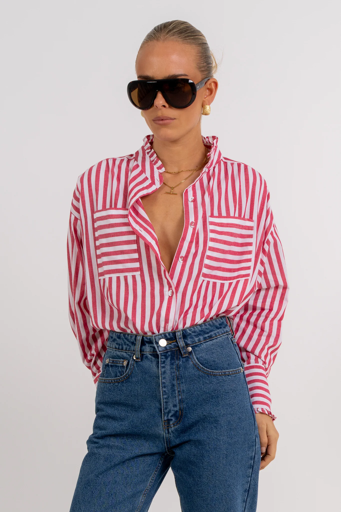 Uccella Shirt Red Stripe - Image 3