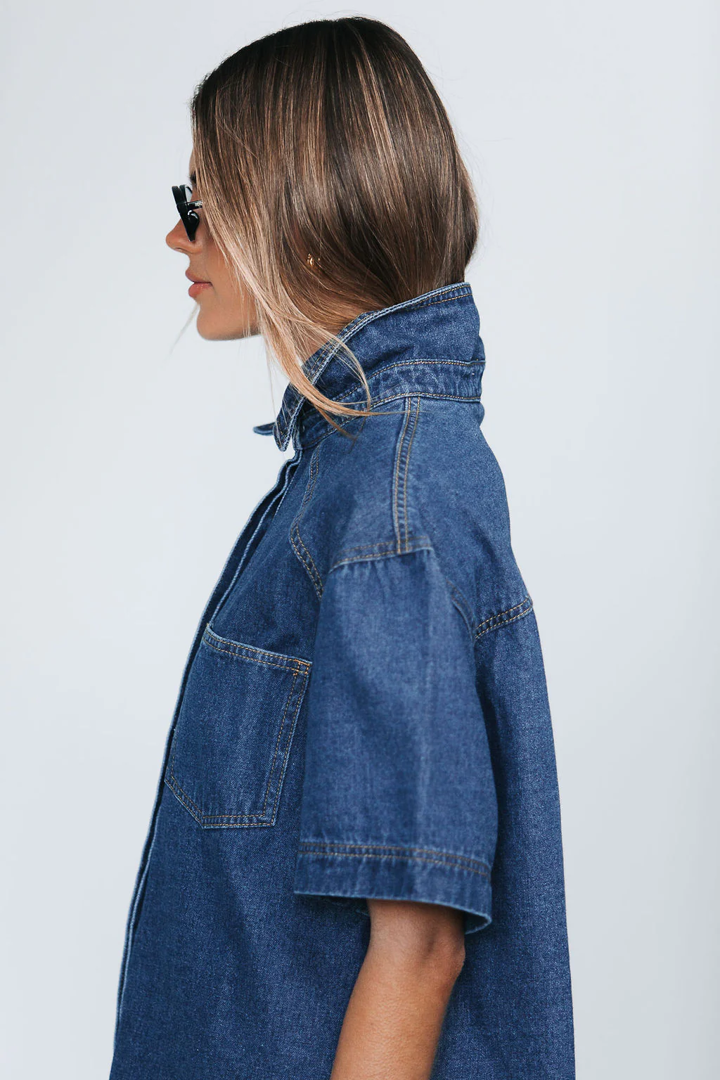 Veira Denim Shirt Classic Blue - Image 12