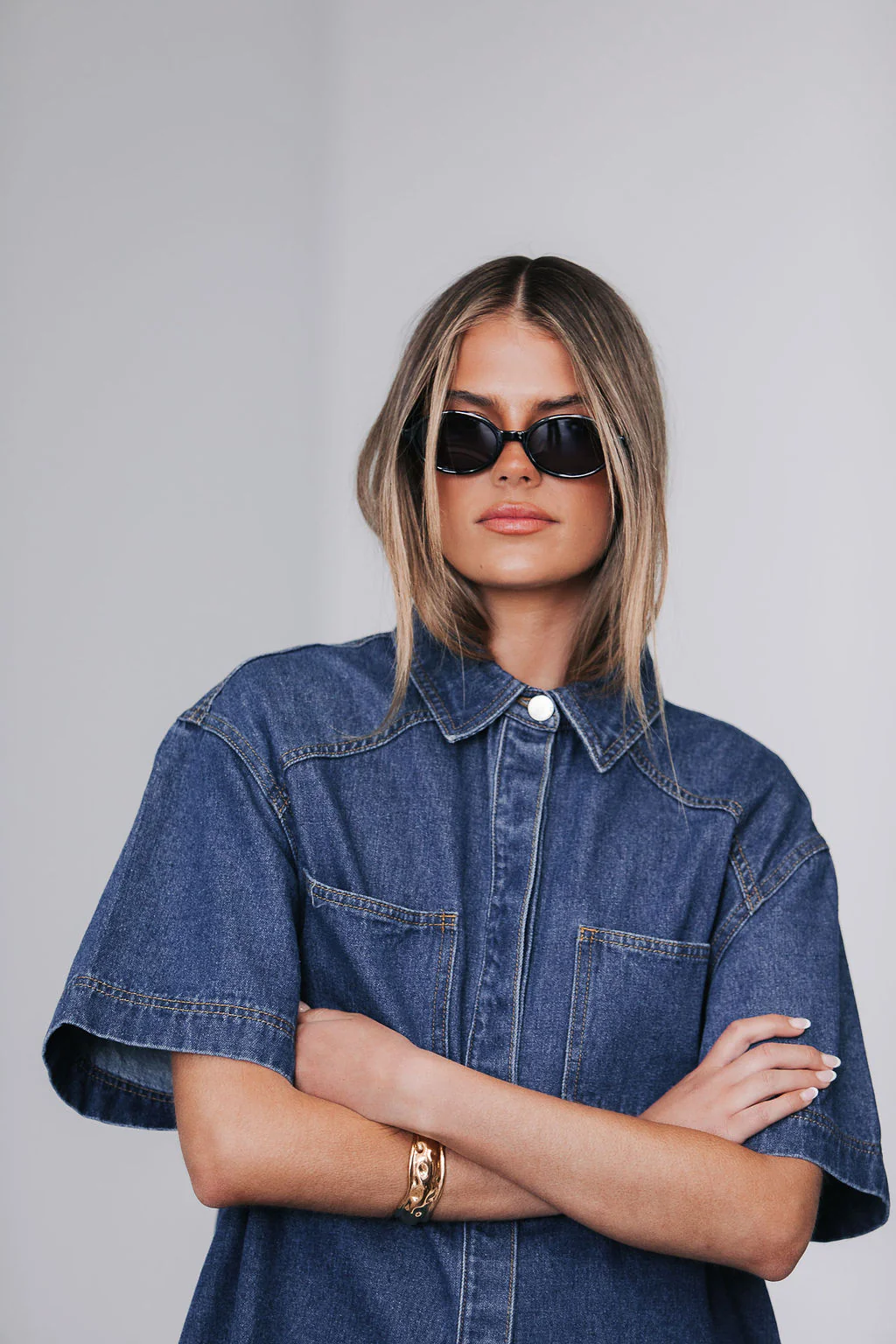 Veira Denim Shirt Classic Blue - Image 14