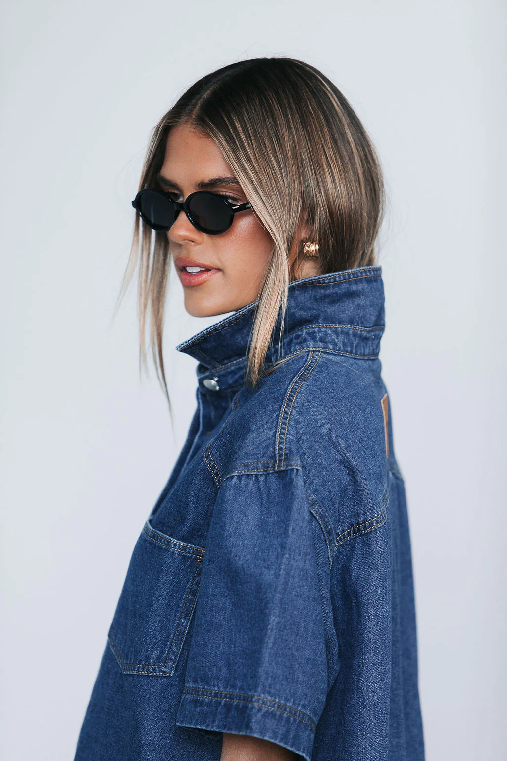 Veira Denim Shirt Classic Blue - Image 15