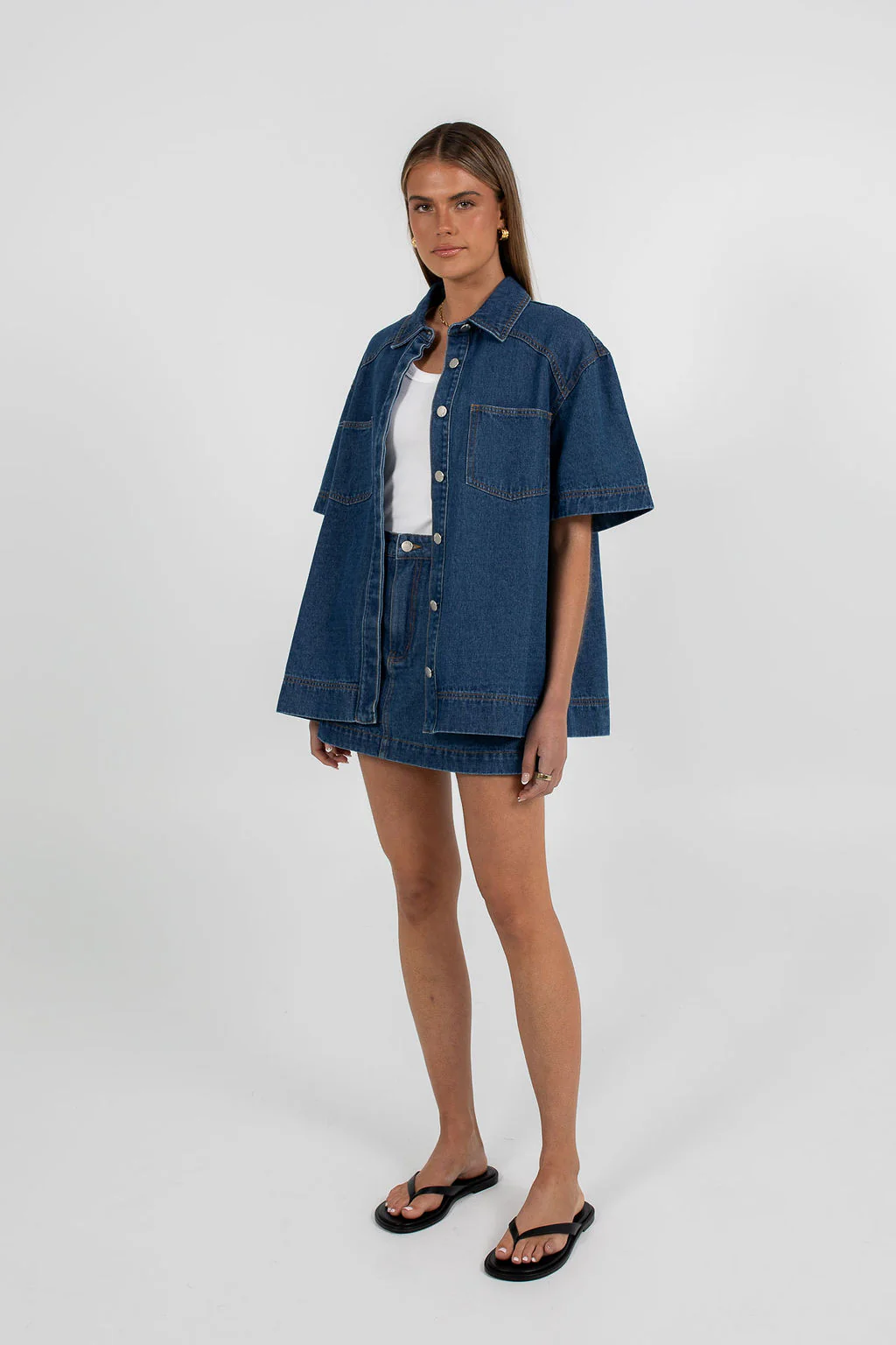 Veira Denim Shirt Classic Blue - Image 4
