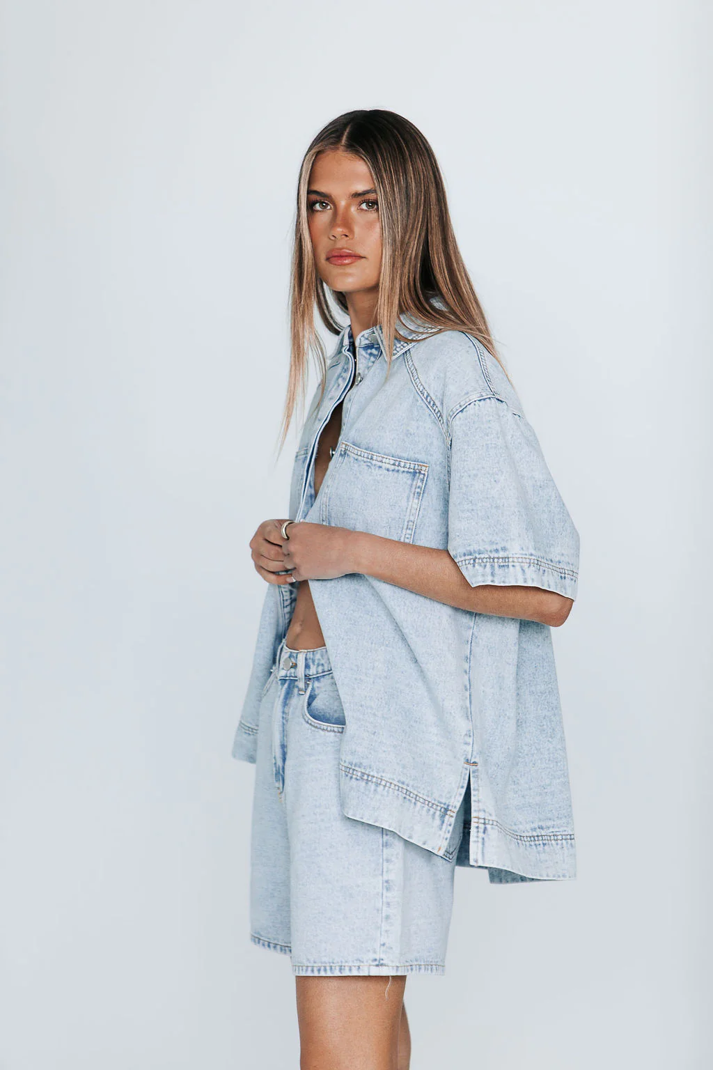 Veira Denim Shirt Light Mineral Wash - Image 10
