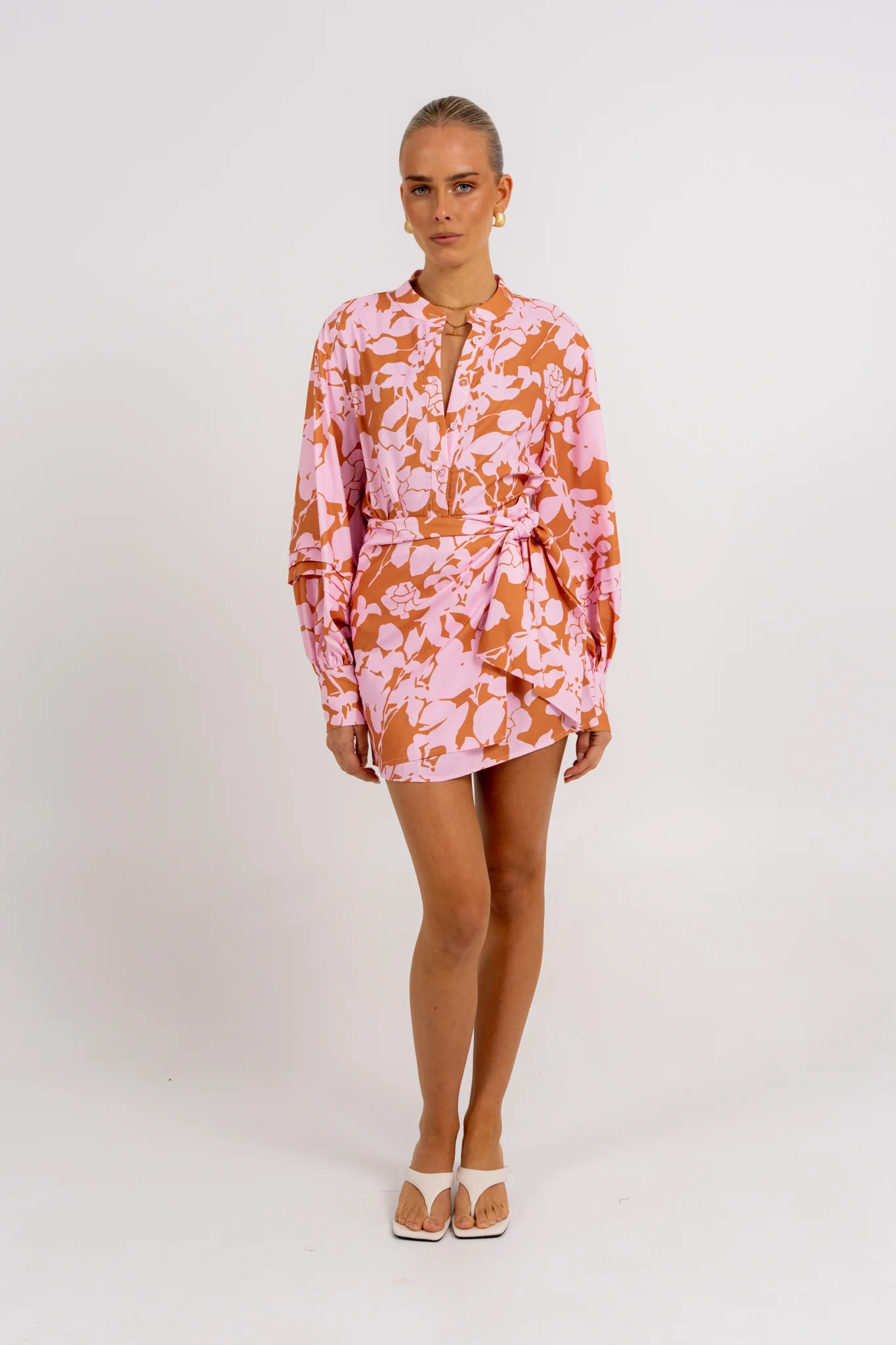 Vigo Mini Skirt Tan Floral - Image 3