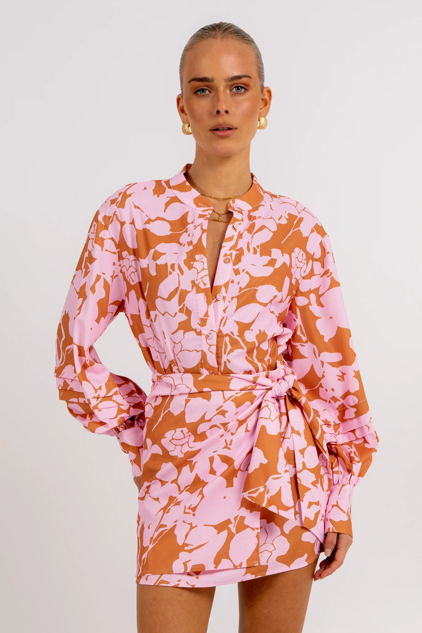 Vigo Mini Skirt Tan Floral - Image 7