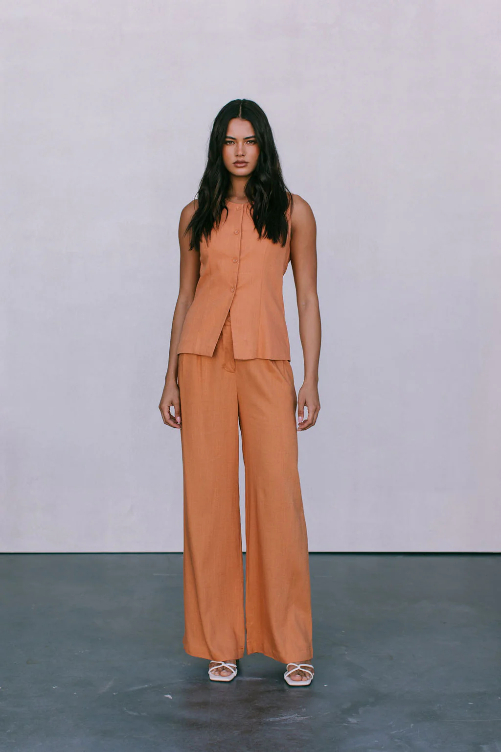 Virgo Linen Vest Rust - Image 16