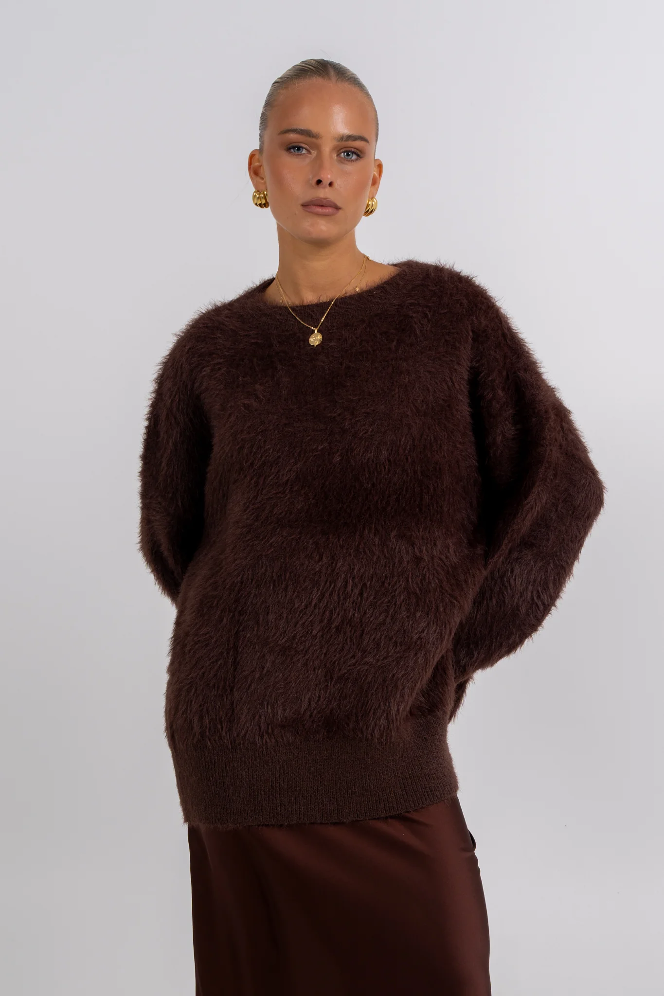 Willow Knit Jumper Chocolate - Image 5